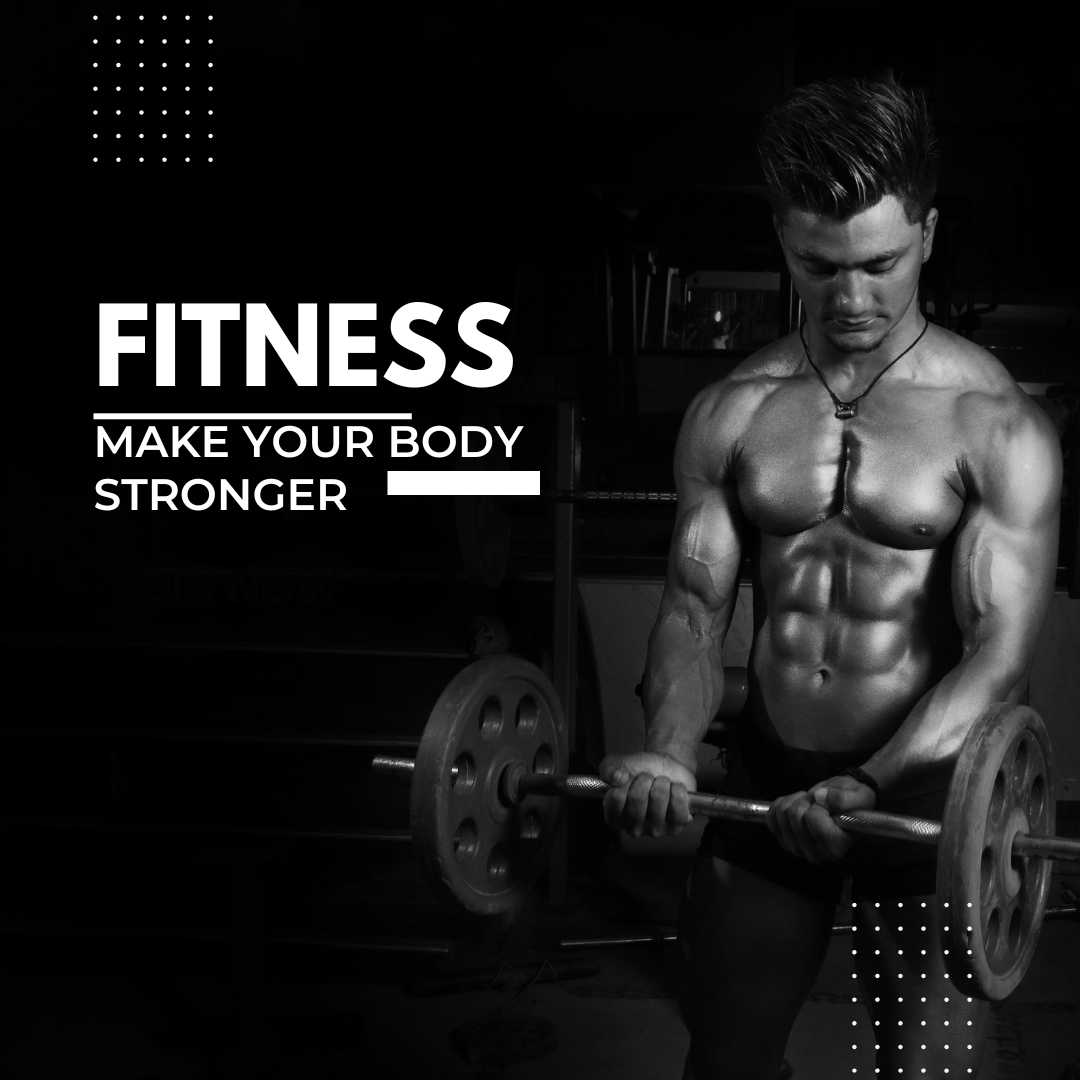 black modern fitness photo bodybuilder instagram post